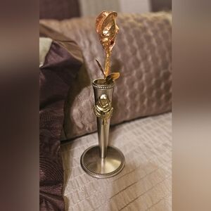Gold Dipped Rose with Vase A Rose that never dies!!